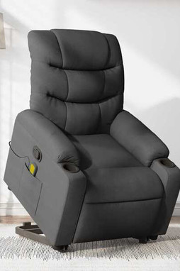 vidaXL 3206926 - Fauteuil inclinable de massage gris foncé tissu
