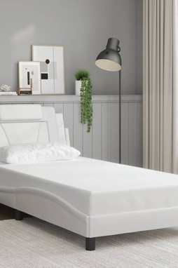 vidaXL 3208128 - Cadre de lit sans matelas blanc 100x203 cm similicuir