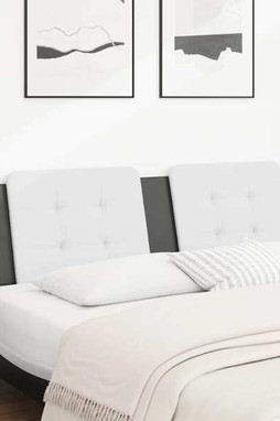 vidaXL 374882 - Coussin de tête de lit blanc et noir 183 cm similicuir