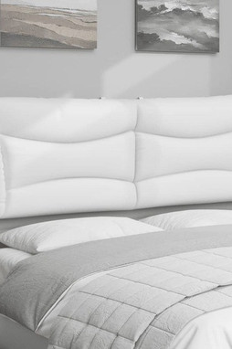 vidaXL 374615 - Coussin de tête de lit blanc 183 cm similicuir