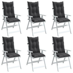 vidaXL 4002345 - Coussins de chaise à dossier haut lot de 6 anthracite mélangé