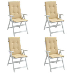 vidaXL 4002422 - Coussins de chaise à dossier haut lot de 4 beige mélangé tissu