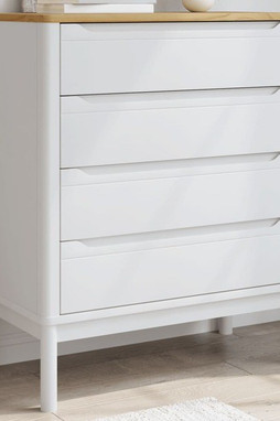 vidaXL 374009 - Commode FLORO blanc bois de pin massif