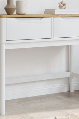 vidaXL 374021 - Table console FLORO blanc 89,5x36,5x73 cm bois de pin massif