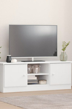 vidaXL 353936 - Meuble TV ALTA blanc 112x35x41 cm bois massif de pin
