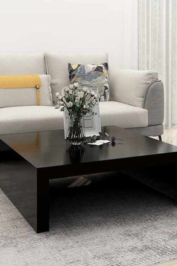 vidaXL 808568 - Table basse noir 100x100x35 cm bois dingénierie