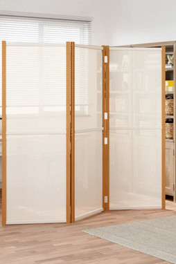 vidaXL 319183 - Cloison de séparation 3 panneaux Blanc crème 210x180 cm