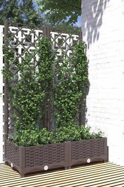 vidaXL 318260 - Jardinière avec treillis Marron 80x40x121,5 cm PP