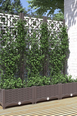 vidaXL 318262 - Jardinière avec treillis Marron 120x40x121,5 cm PP