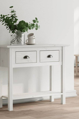 vidaXL 355071 - Table console BODO blanc 91x35x74 cm bois de pin massif