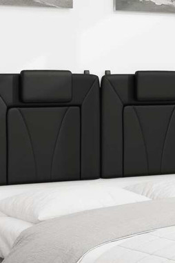 vidaXL 3207702 - Coussin de tête de lit noir 137 cm similicuir