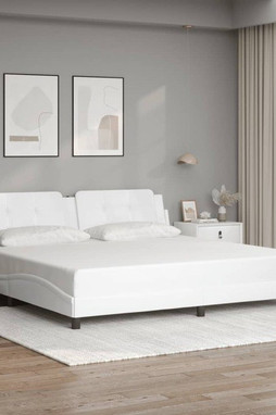 vidaXL 3208225 - Cadre de lit sans matelas blanc 193x203 cm similicuir