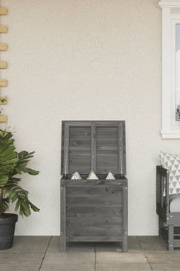 vidaXL 364750 - Boîte de rangement de jardin anthracite bois massif de sapin