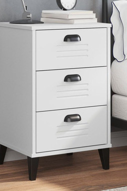 vidaXL 374911 - Table de chevet VIKEN blanc bois dingénierie