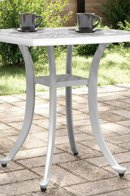vidaXL 4002817 - Table de jardin blanc 53x53x53 cm aluminium coulé