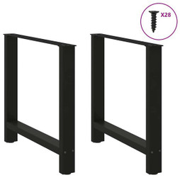 vidaXL 4013308 - Pieds de table basse noir 2 pcs 70x(72-73) cm acier
