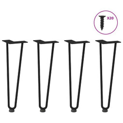 vidaXL 4012420 - Pieds de table en forme dépingle à cheveux 4 pcs noir 42 cm