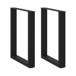vidaXL 4013180 - Pieds de table basse forme de U 2 pcs noir 60x(72-73) cm acier