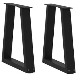 vidaXL 4012544 - Pieds de table à manger forme de V 2 pcs noir 38x(42-43,3) cm