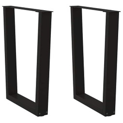 vidaXL 4012640 - Pieds de table à manger forme de V 2 pcs noir 60x(72-73,3) cm