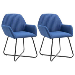 vidaXL 249811 - Chaises à manger lot de 2 bleu tissu