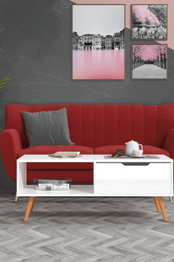 vidaXL 326792 - Table basse brillant 100x49,5x43 cm Bois dingénierie