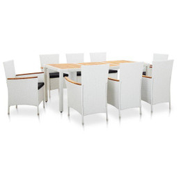 vidaXL 45980 - Ensemble à manger dextérieur 9 pcs Résine tressée