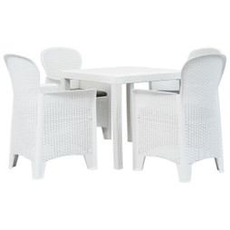 vidaXL 276108 - Ensemble à manger dextérieur 5pcs Plastique Aspect rotin