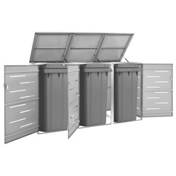 vidaXL 149560 - Abri pour trois poubelles 207x77,5x112,5 cm Inox