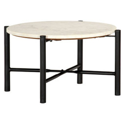 vidaXL 286449 - Table basse 60x60x35 cm Pierre véritable texture marbre