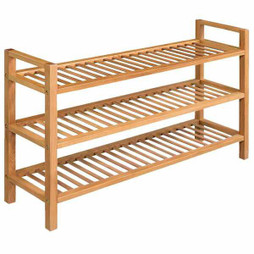vidaXL 244209 - Étagère à chaussures avec 3 étagères 100x27x60 cm Chêne massif