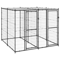 vidaXL 3082249 - Chenil extérieur Acier avec toit 4,84 m²