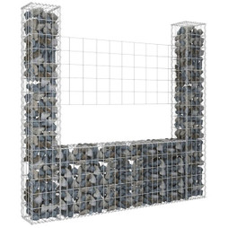 vidaXL 151282 - Panier de gabion en forme de U avec 2 poteaux Fer 140x20x150 cm