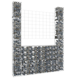 vidaXL 151289 - Panier de gabion en forme de U avec 2 poteaux Fer 140x20x200 cm