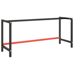vidaXL 151457 - Cadre de banc de travail et rouge mat 180x57x79 cm Métal