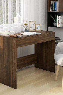 vidaXL 812998 - Bureau Chêne marron 101x50x76,5 cm Bois dingénierie