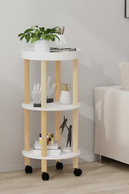 vidaXL 345600 - Chariot à 3 niveaux 38x38x82 cm Bois dingénierie et pin