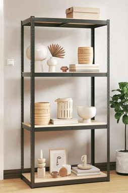 vidaXL 152849 - 4-Layer Storage Shelf Steel&Engineered Wood