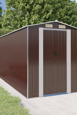 vidaXL 3147463 - Garden Shed Dark 192x440x223 cm Galvanised Steel