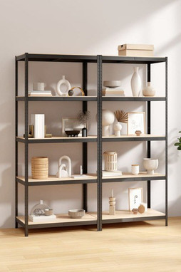vidaXL 3154159 - 5-Layer Shelves 2 pcs Steel&Engineered Wood