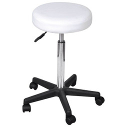 vidaXL 325705 - Tabouret de bureau blanc similicuir