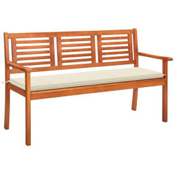 vidaXL 3060998 - Banc de jardin 3 places avec coussin 150 cm Bois deucalyptus