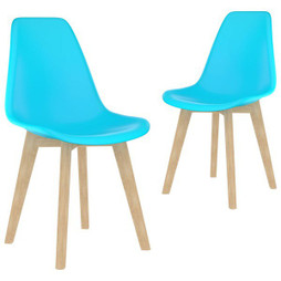 vidaXL 289125 - Chaises à manger lot de 2 bleu plastique