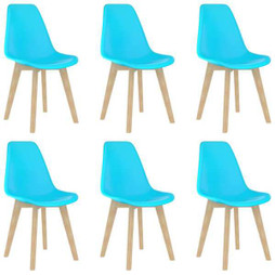 vidaXL 289127 - Chaises à manger lot de 6 bleu plastique