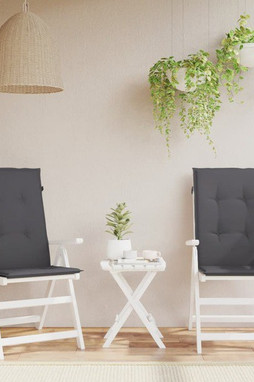 vidaXL 43177 - Coussins de chaise de jardin à dossier haut lot de 2 anthracite