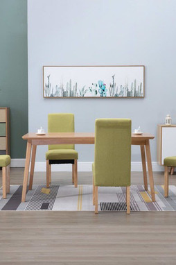 vidaXL 249278 - Chaises à manger lot de 4 vert tissu