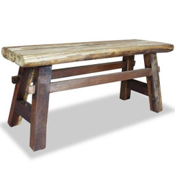 vidaXL 244497 - Banc bois de récupération mélangé et teck massif 100x28x43 cm