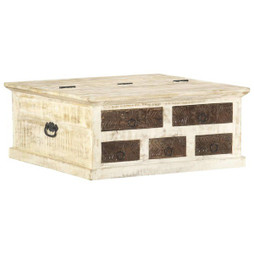 vidaXL 285897 - Table basse 68x68x30 cm Bois de manguier solide
