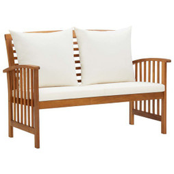 vidaXL 310260 - Banc de jardin avec coussins 119 cm Bois solide dacacia