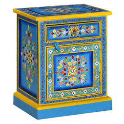 vidaXL 244834 - Table de chevet Bois de manguier Peinture à la main